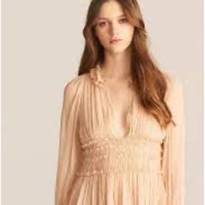 Rebecca Taylor Long Sleeve Silk Chiffon Dress